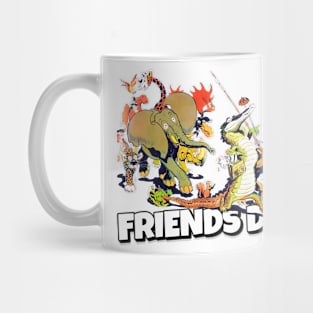 Animals Friends Day Vintage Retro Cartoons Mug